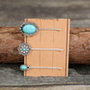 Retro Solid Color Alloy Plating Inlay Turquoise Hair Clip