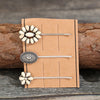 Retro Solid Color Alloy Plating Inlay Turquoise Hair Clip