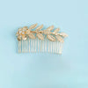 Women'S Retro Solid Color Metal Inlay Rhinestones Insert Comb