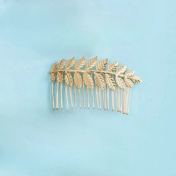Women'S Retro Solid Color Metal Inlay Rhinestones Insert Comb