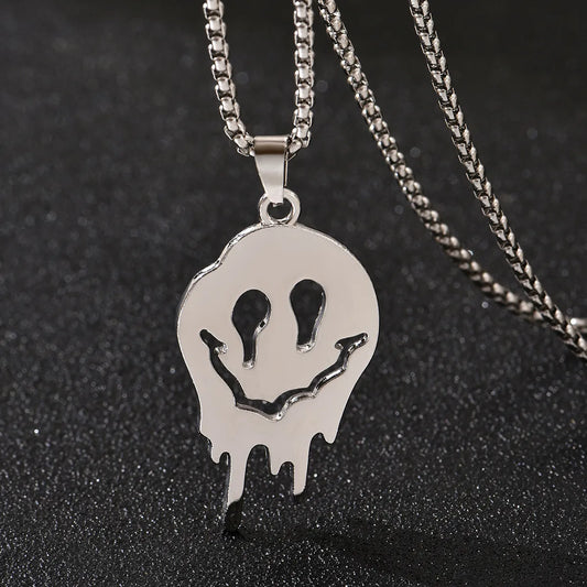 Retro Solid Color Stainless Steel Polishing Women'S Pendant Necklace