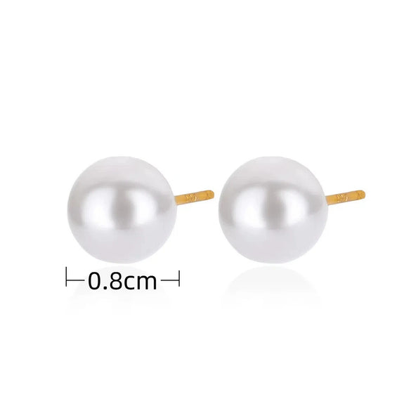 Retro Stainless Steel And Imitation Pearl Starfish Earrings With Electroplating For Women
