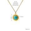 Retro 316L Stainless Steel And 316L Stainless Steel Necklace With Geometric Pendant And Electroplating Treatment For Women