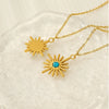 Retro 316L Stainless Steel And 316L Stainless Steel Necklace With Geometric Pendant And Electroplating Treatment For Women