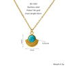 Retro 316L Stainless Steel And 316L Stainless Steel Necklace With Geometric Pendant And Electroplating Treatment For Women