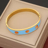 Retro Stainless Steel Cat's Eye Bracelet With Electroplating