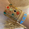 Retro Stainless Steel Cat's Eye Bracelet With Electroplating