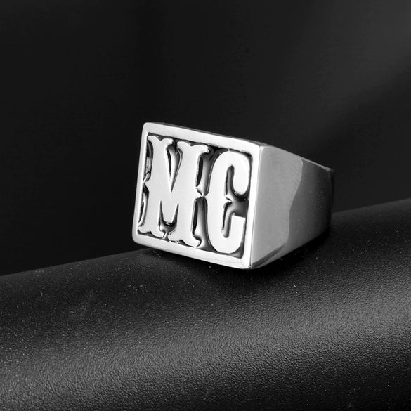 Retro Stainless Steel Geometric Polished Ring Fashion Trendy Unisex Statement Ring