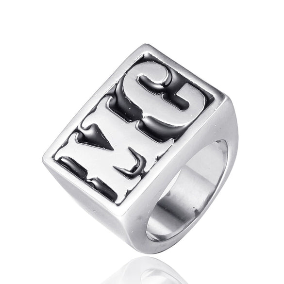 Retro Stainless Steel Geometric Polished Ring Fashion Trendy Unisex Statement Ring
