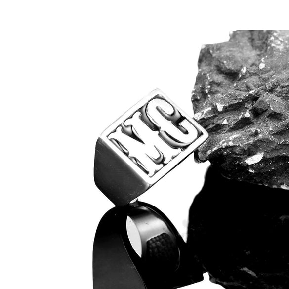 Retro Stainless Steel Geometric Polished Ring Fashion Trendy Unisex Statement Ring