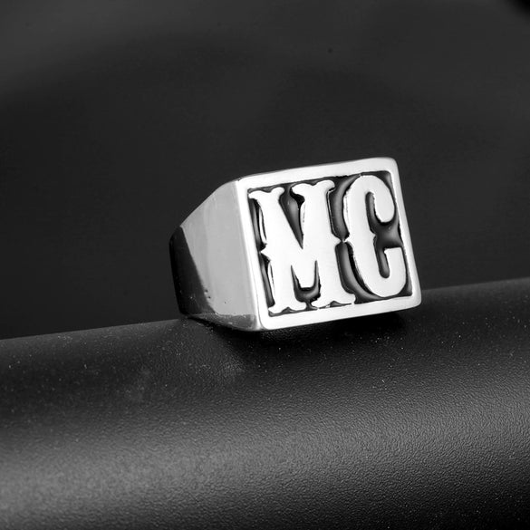 Retro Stainless Steel Geometric Polished Ring Fashion Trendy Unisex Statement Ring