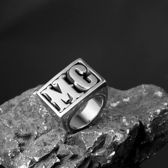 Retro Stainless Steel Geometric Polished Ring Fashion Trendy Unisex Statement Ring