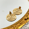 Retro Stainless Steel Geometric Spiral Pattern Earrings With Electroplating