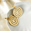 Retro Stainless Steel Geometric Spiral Pattern Earrings With Electroplating