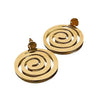 Retro Stainless Steel Geometric Spiral Pattern Earrings With Electroplating