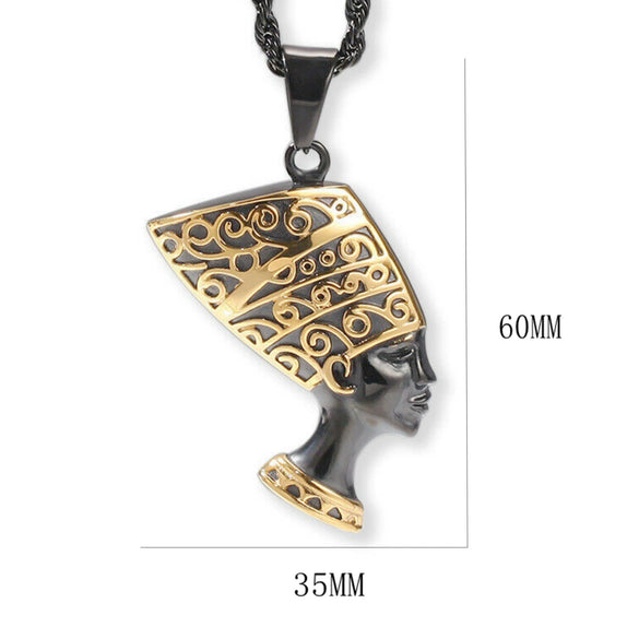 Retro Stainless Steel Gold Plated Pendant Necklace With Electroplated Finish For Women