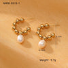 Retro Stainless Steel Heart Earrings With Electroplating Treatment