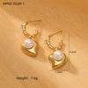 Retro Stainless Steel Heart Earrings With Electroplating Treatment