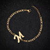 Retro Stainless Steel Letter Charm Bracelet For Women Electroplated Text Jewelry Wholesale