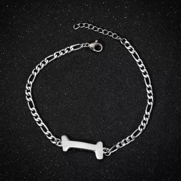Retro Stainless Steel Letter Charm Bracelet For Women Electroplated Text Jewelry Wholesale