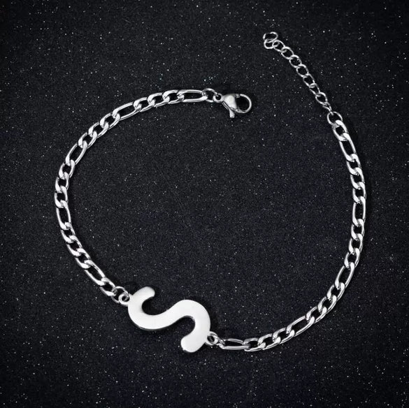 Retro Stainless Steel Letter Charm Bracelet For Women Electroplated Text Jewelry Wholesale