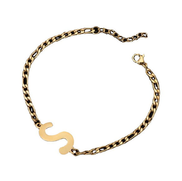 Retro Stainless Steel Letter Charm Bracelet For Women Electroplated Text Jewelry Wholesale