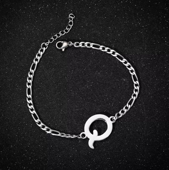 Retro Stainless Steel Letter Charm Bracelet For Women Electroplated Text Jewelry Wholesale