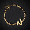 Retro Stainless Steel Letter Charm Bracelet For Women Electroplated Text Jewelry Wholesale