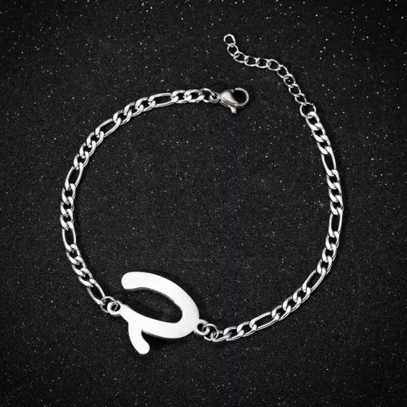 Retro Stainless Steel Letter Charm Bracelet For Women Electroplated Text Jewelry Wholesale