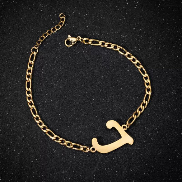 Retro Stainless Steel Letter Charm Bracelet For Women Electroplated Text Jewelry Wholesale