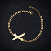 Retro Stainless Steel Letter Charm Bracelet For Women Electroplated Text Jewelry Wholesale