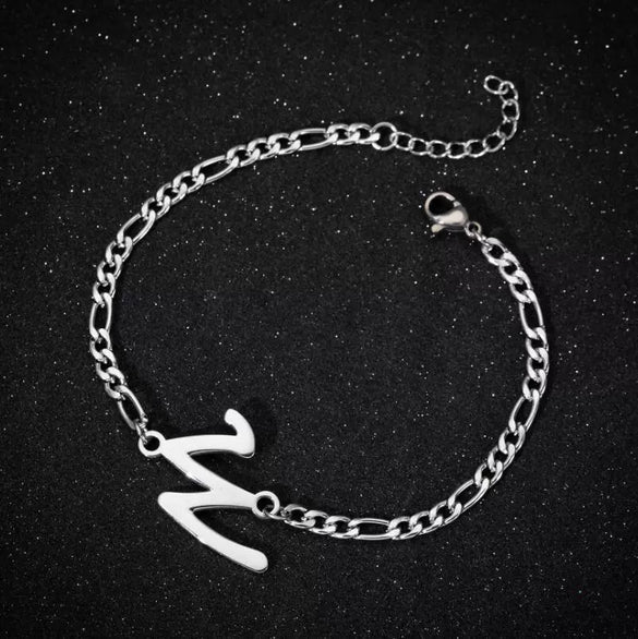 Retro Stainless Steel Letter Charm Bracelet For Women Electroplated Text Jewelry Wholesale