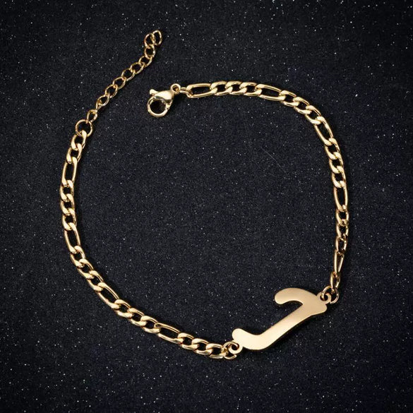 Retro Stainless Steel Letter Charm Bracelet For Women Electroplated Text Jewelry Wholesale