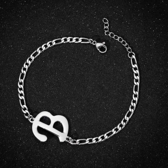 Retro Stainless Steel Letter Charm Bracelet For Women Electroplated Text Jewelry Wholesale