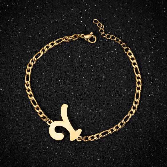 Retro Stainless Steel Letter Charm Bracelet For Women Electroplated Text Jewelry Wholesale