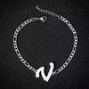 Retro Stainless Steel Letter Charm Bracelet For Women Electroplated Text Jewelry Wholesale