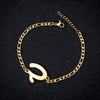 Retro Stainless Steel Letter Charm Bracelet For Women Electroplated Text Jewelry Wholesale