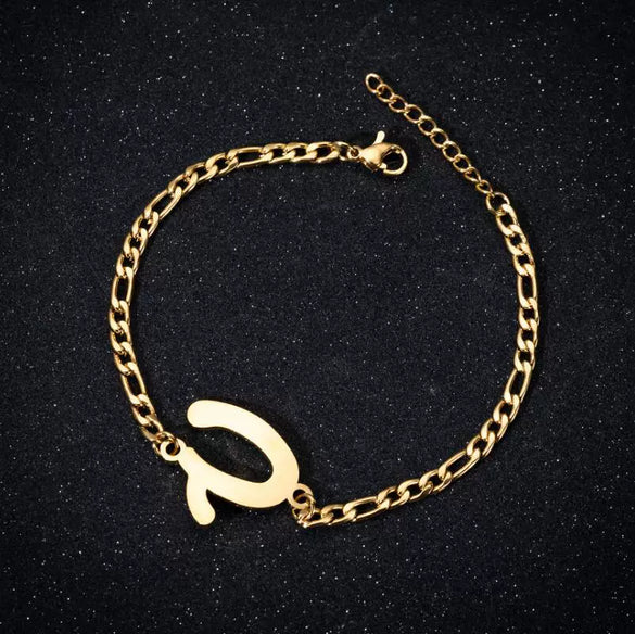 Retro Stainless Steel Letter Charm Bracelet For Women Electroplated Text Jewelry Wholesale