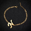 Retro Stainless Steel Letter Charm Bracelet For Women Electroplated Text Jewelry Wholesale