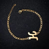 Retro Stainless Steel Letter Charm Bracelet For Women Electroplated Text Jewelry Wholesale