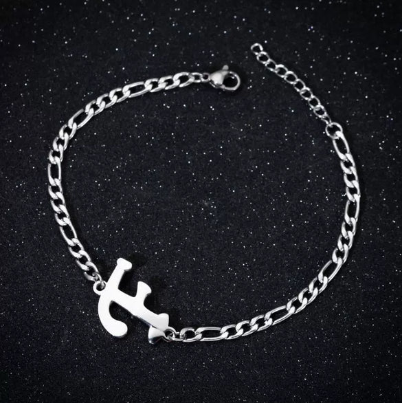 Retro Stainless Steel Letter Charm Bracelet For Women Electroplated Text Jewelry Wholesale