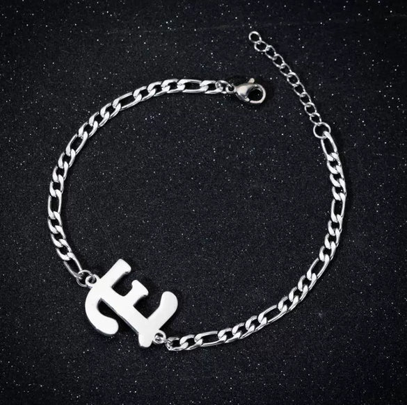 Retro Stainless Steel Letter Charm Bracelet For Women Electroplated Text Jewelry Wholesale