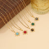 Retro Stainless Steel Natural Stone Pendant Necklace