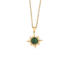 Retro Stainless Steel Natural Stone Pendant Necklace