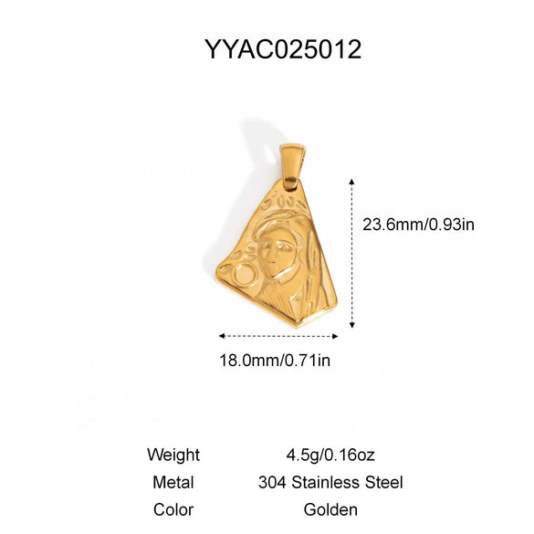 Retro Stainless Steel Pendant Jewelry With Cross And Star Pattern Vacuum Real Gold Electroplating In Pvd Furnace