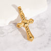 Retro Stainless Steel Pendant Jewelry With Cross And Star Pattern Vacuum Real Gold Electroplating In Pvd Furnace