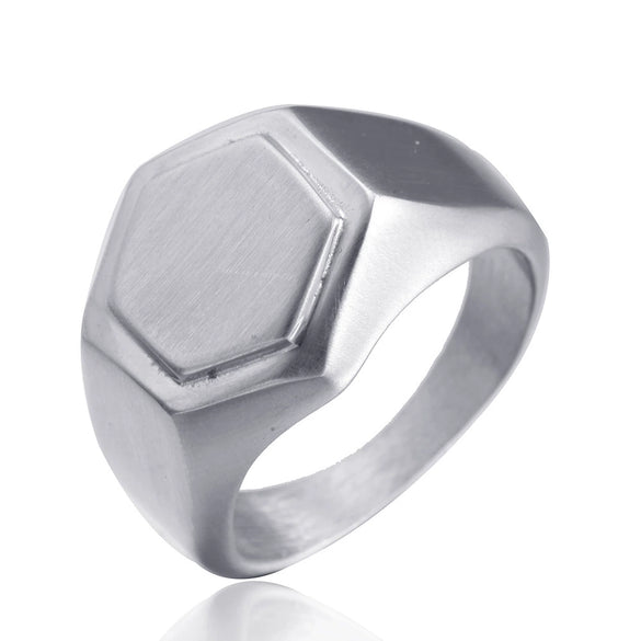 Retro Stainless Steel Prism Ring For Men And Women Electroplated Titanium Steel Fashion Statement Band