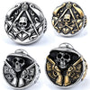 Retro Stainless Steel Round Skull Ring With Speech Logo Text Design For Men And Unisex