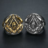 Retro Stainless Steel Round Skull Ring With Speech Logo Text Design For Men And Unisex
