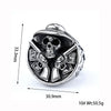 Retro Stainless Steel Round Skull Ring With Speech Logo Text Design For Men And Unisex